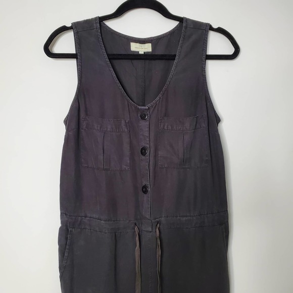 THREAD & SUPPLY • Charcoal Gray Tencel Sleeveless Jump Suit Sz S - Picture 7 of 8